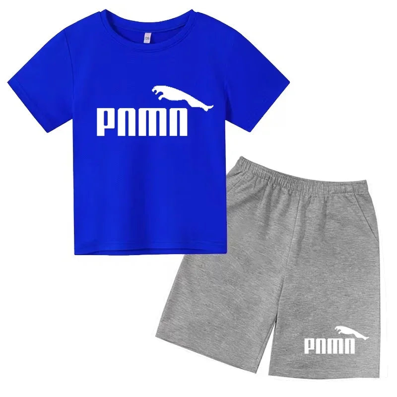 Ensemble Esthétique Enfant – T-shirt à Lettres & Pantalon Décontracté