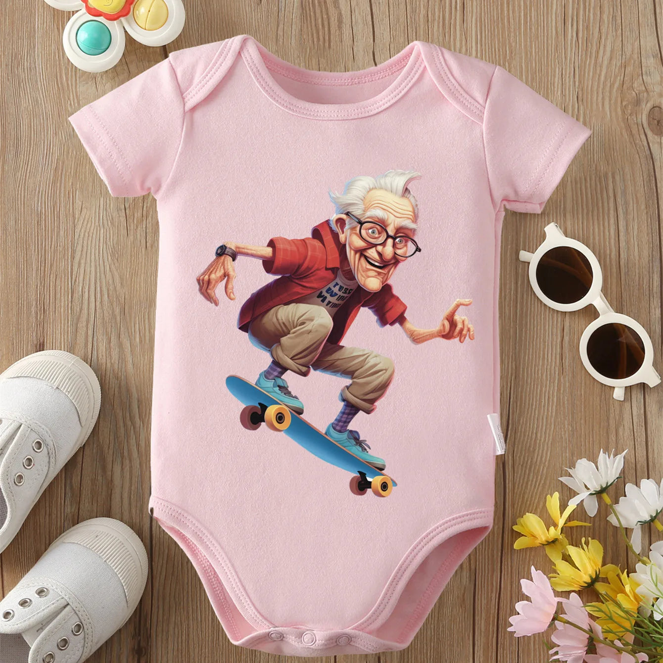 Grandpa Is An Old Naughty Boy” Baby Onesie – 100% Cotton Newborn Bodysuit