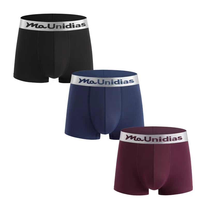 3PCS Classic Men’s Boxer Briefs – Premium Bamboo Fiber, Modern Fit & Ultra-Soft Comfort