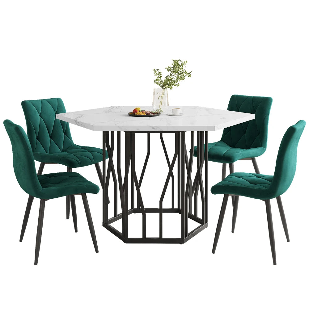 Elegant Kitchen & Dining Room Furniture Set (1 Table + 4 Chairs)