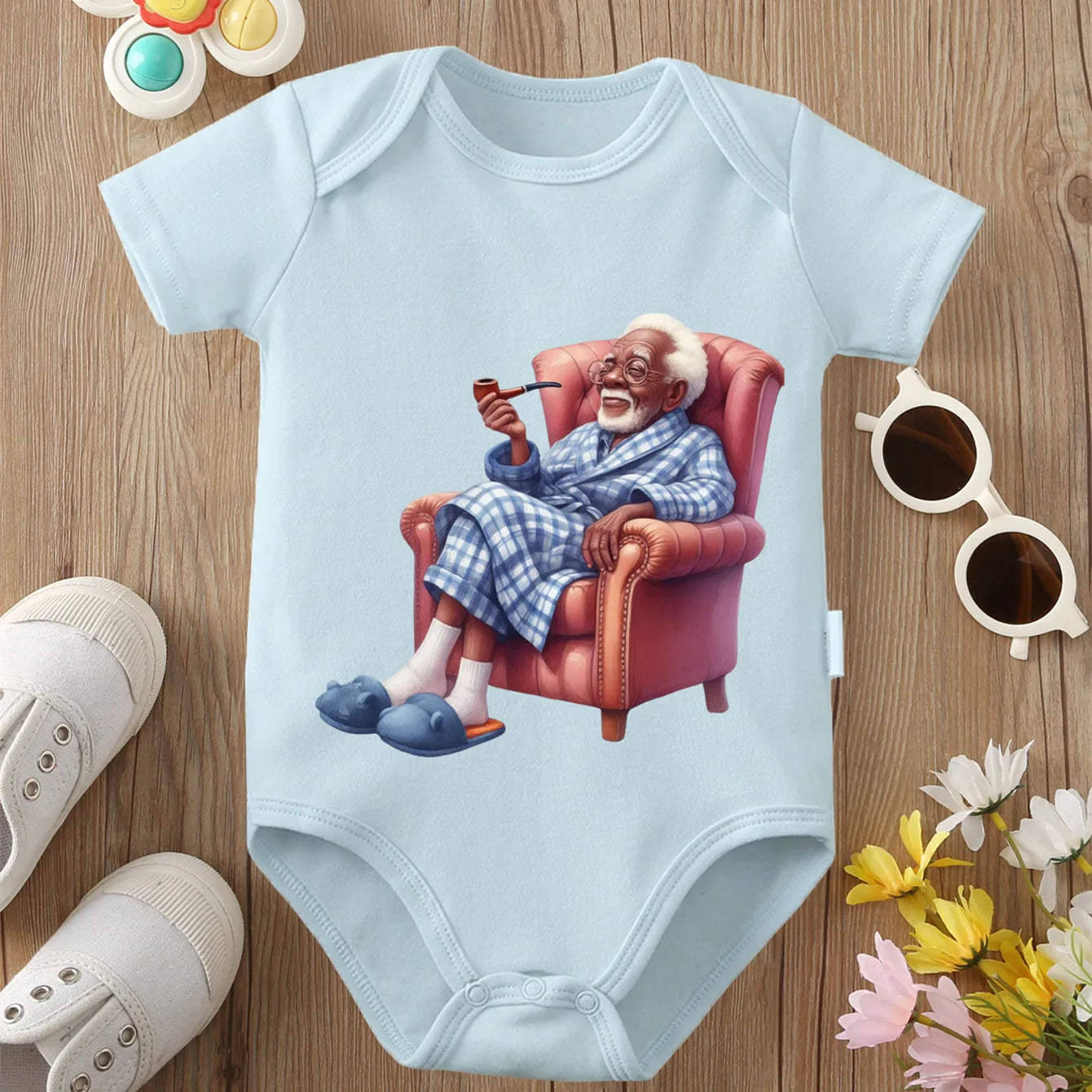 Grandpa Is An Old Naughty Boy” Baby Onesie – 100% Cotton Newborn Bodysuit