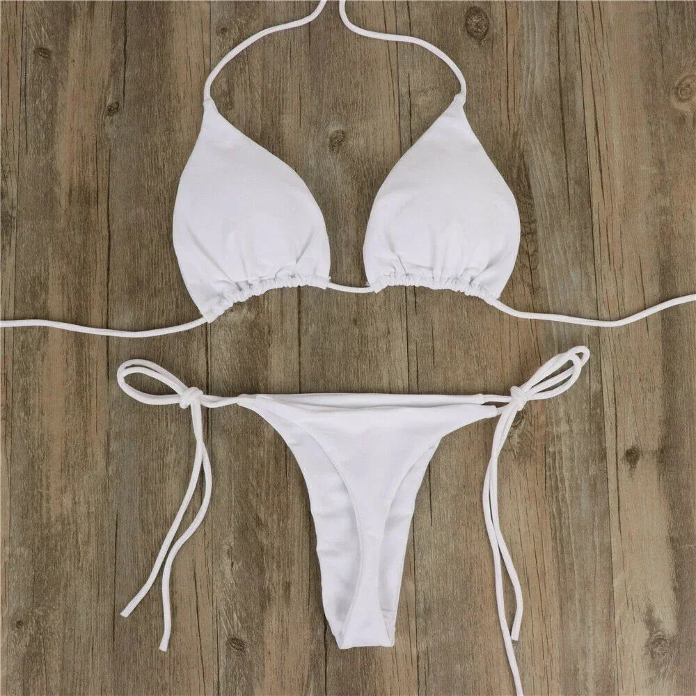 Women’s Pink Bikini Set – Sexy High-Leg Two-Piece Swimwear 🌸