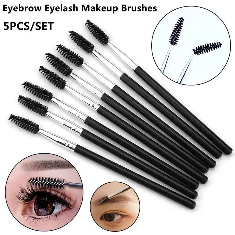 5PCS Portable Eyebrow & Eyelash Makeup Brush Set