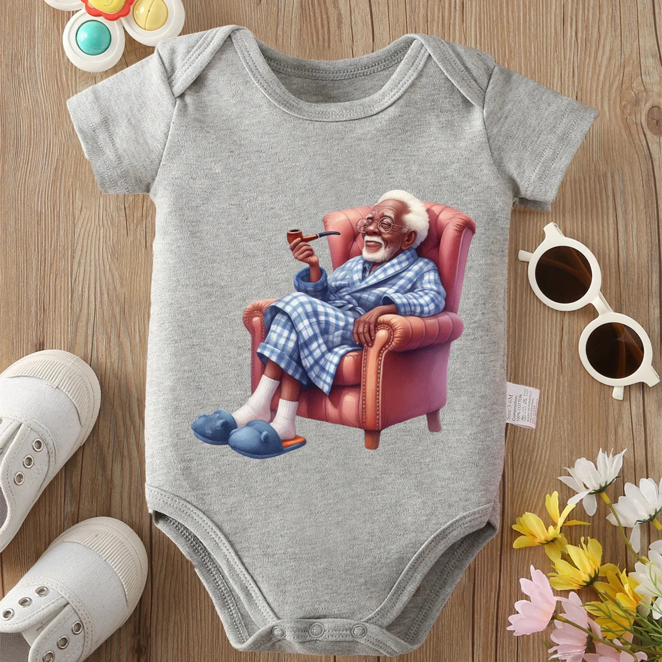 Grandpa Is An Old Naughty Boy” Baby Onesie – 100% Cotton Newborn Bodysuit