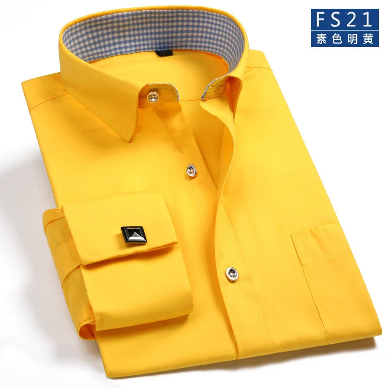 Men’s French Cuff Dress Shirt – Elegant Formal Style