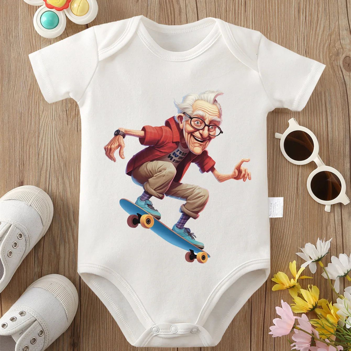 Grandpa Is An Old Naughty Boy” Baby Onesie – 100% Cotton Newborn Bodysuit
