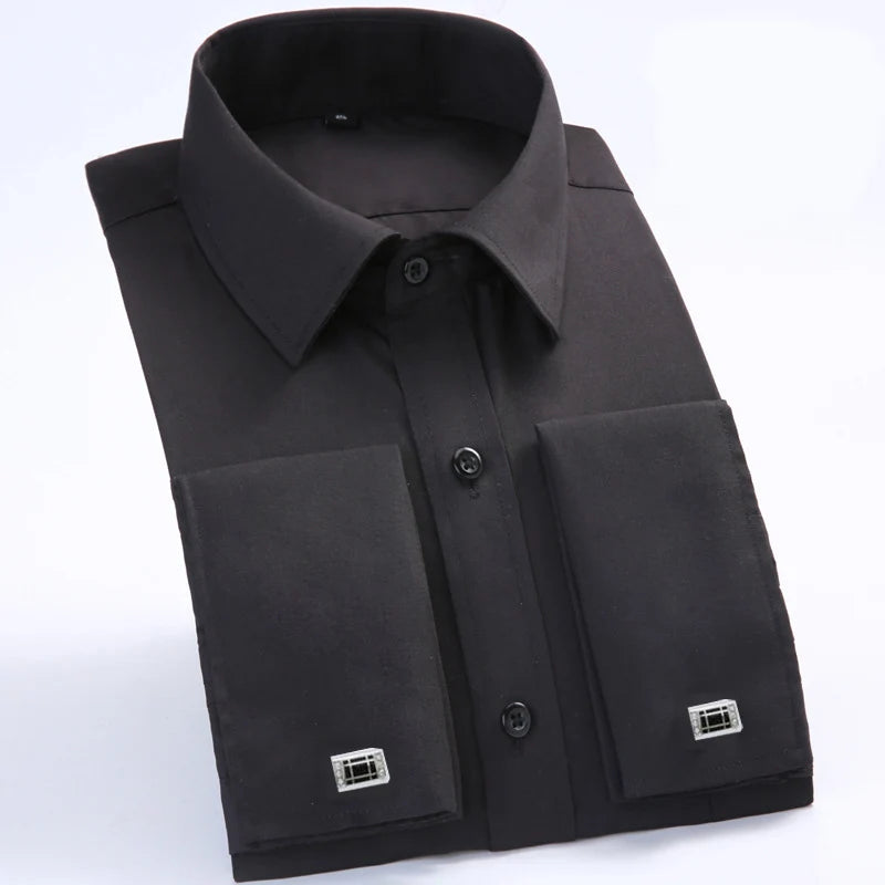 Men’s French Cuff Dress Shirt – Elegant Formal Style
