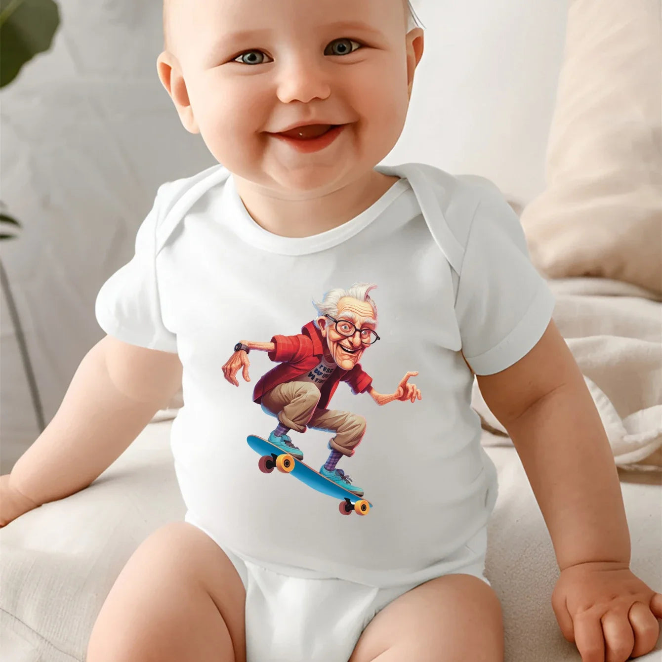 Grandpa Is An Old Naughty Boy” Baby Onesie – 100% Cotton Newborn Bodysuit