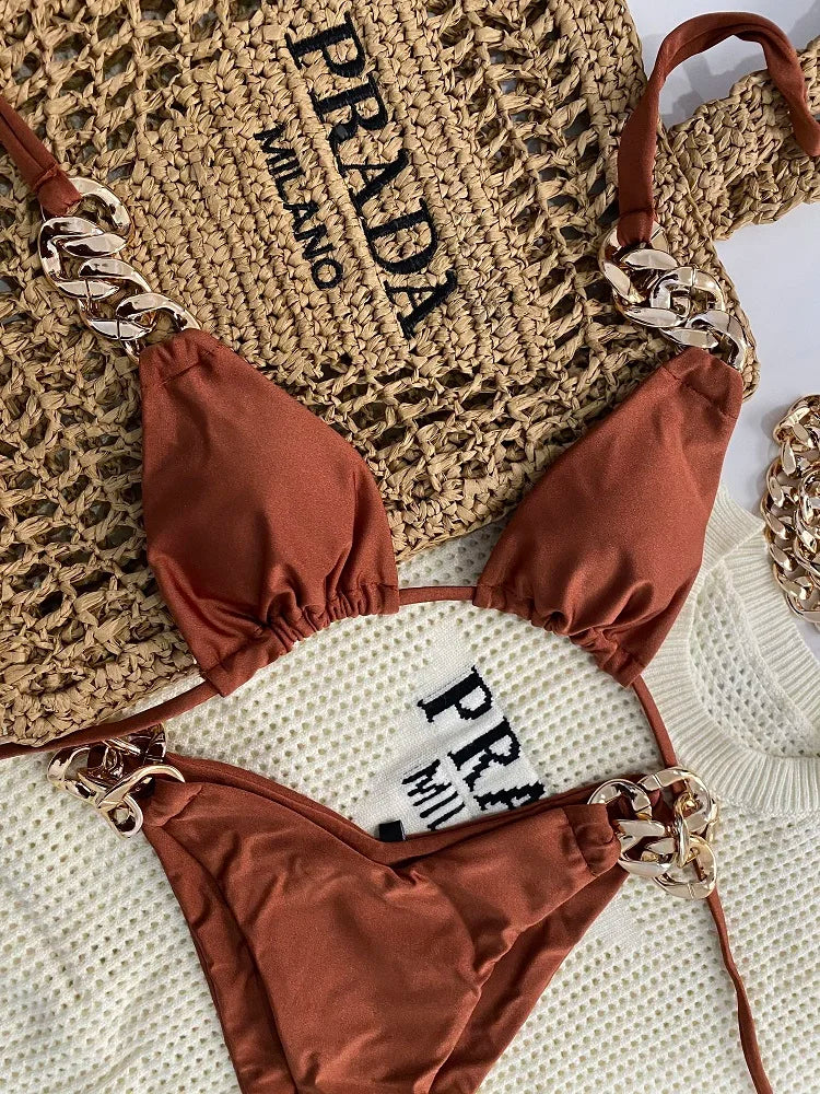 Women’s Sexy Triangle Bikini Set – Brazilian Push-Up Swimwear