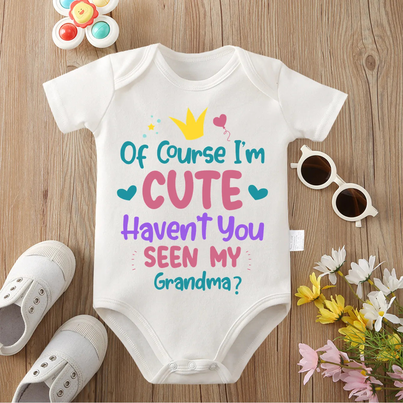 Born Because of Love” Baby Romper – 100% Cotton Newborn Bodysuit for 0–12 Months
