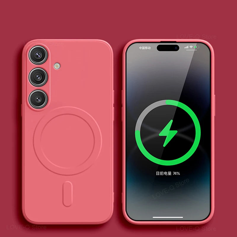 Luxury Magnetic Silicone Case for Samsung Galaxy S25 / S26 Ultra