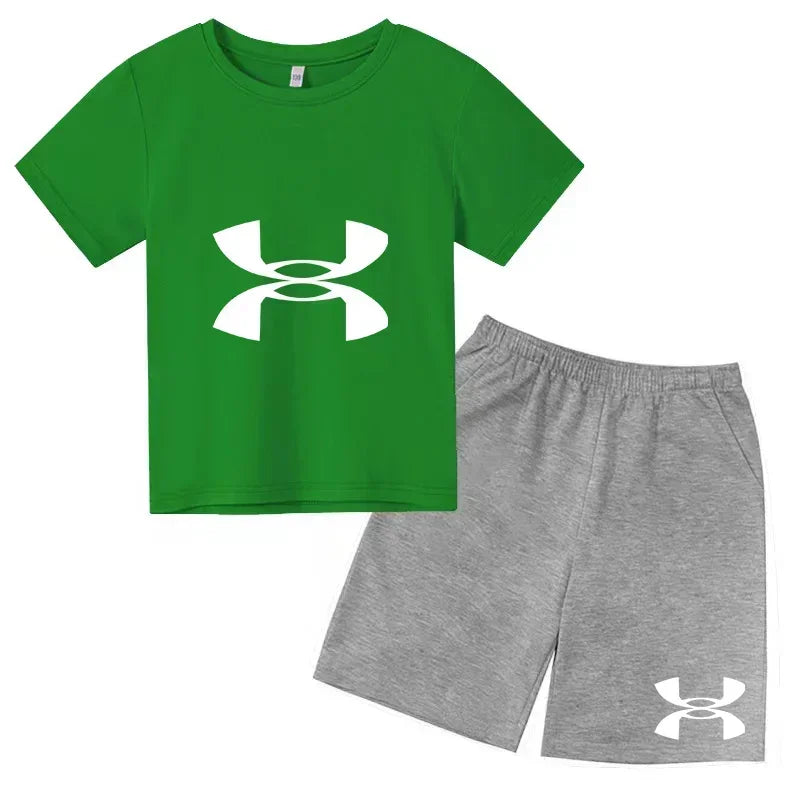 2026 Kids Sports Outfit – Breathable T-Shirt & Shorts Set for Boys