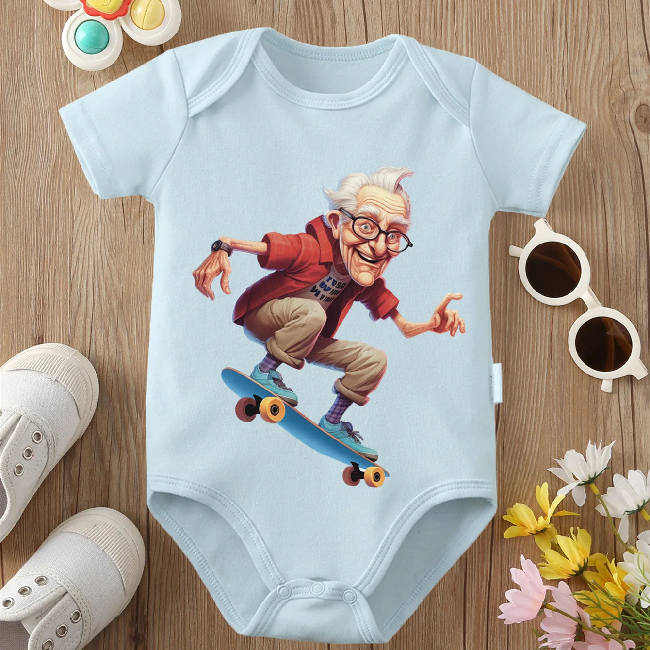 Grandpa Is An Old Naughty Boy” Baby Onesie – 100% Cotton Newborn Bodysuit
