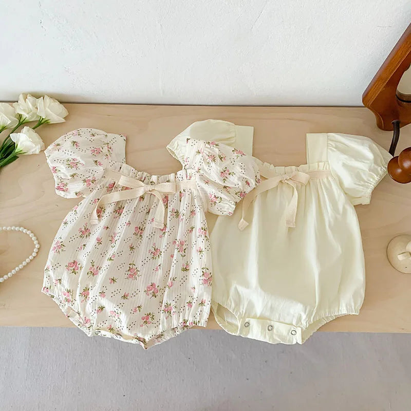 Cute Floral Baby Girl Bodysuit – Summer One-Piece Infant Clothing