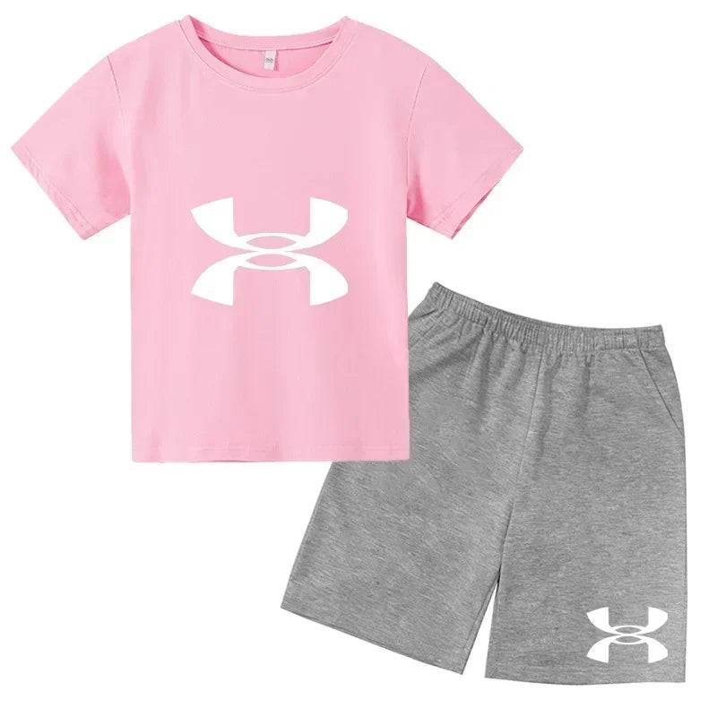 2026 Kids Sports Outfit – Breathable T-Shirt & Shorts Set for Boys