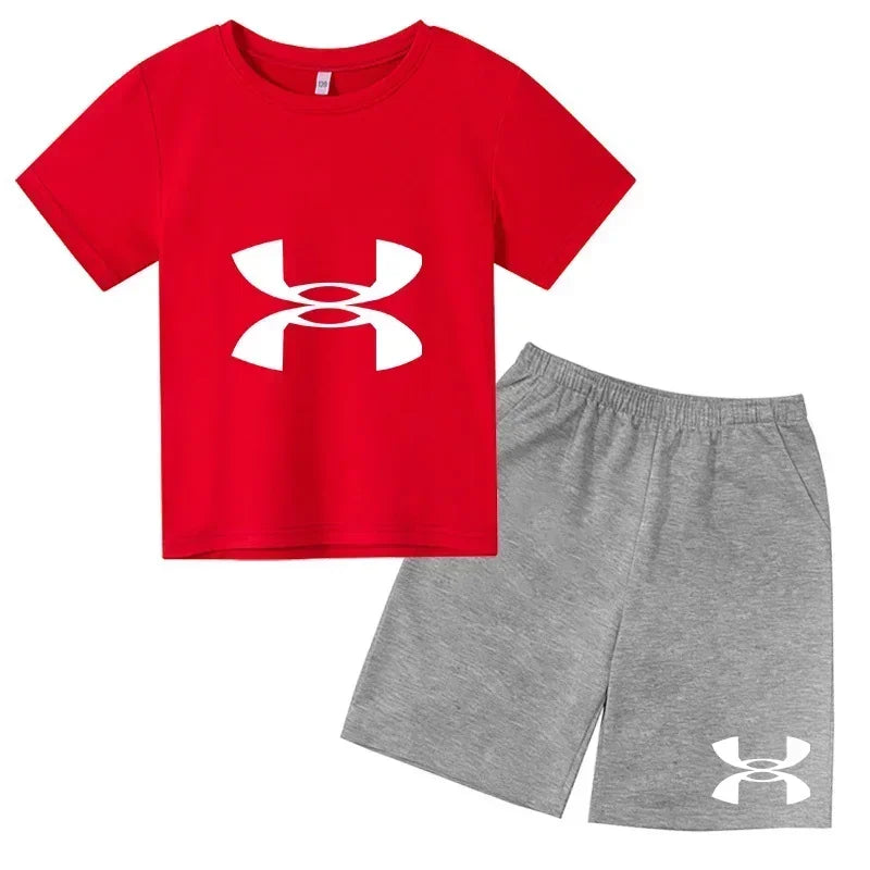 2026 Kids Sports Outfit – Breathable T-Shirt & Shorts Set for Boys