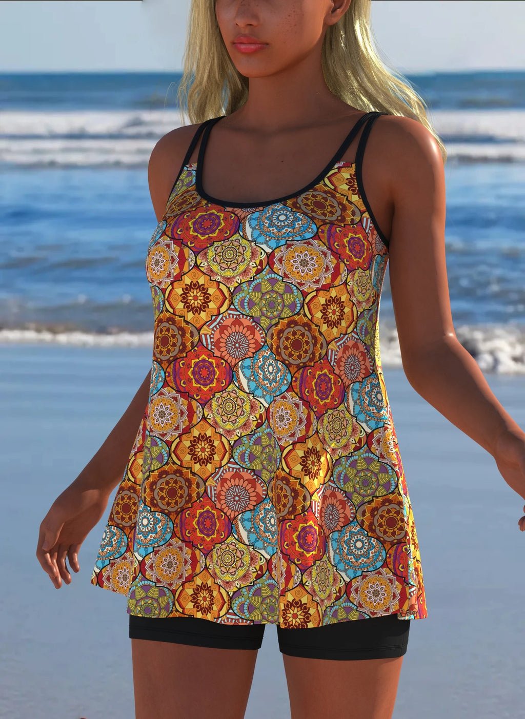 Women’s Modern Luxury Tankini Set – Two-Piece Swimwear