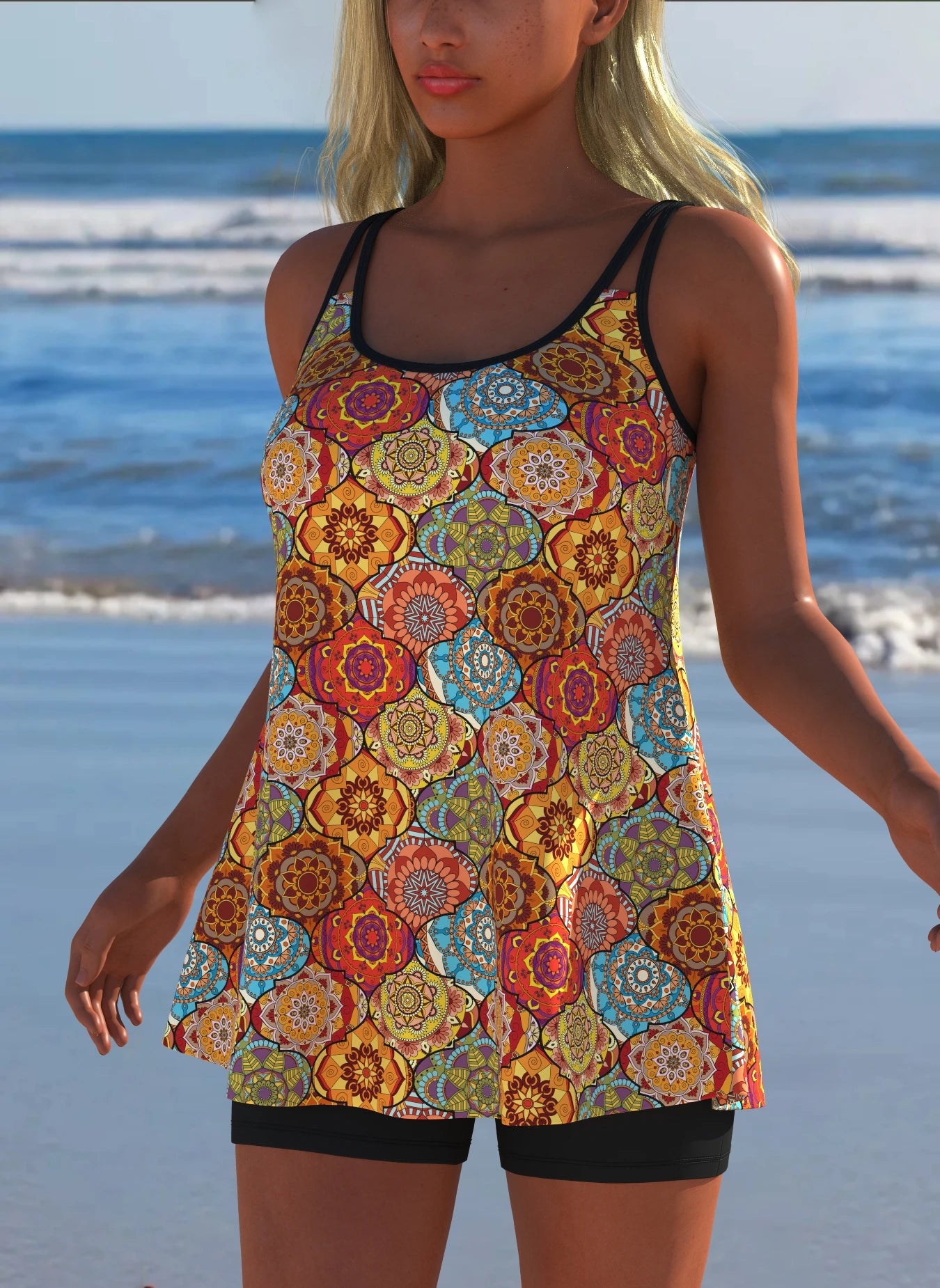 Women’s Modern Luxury Tankini Set – Two-Piece Swimwear