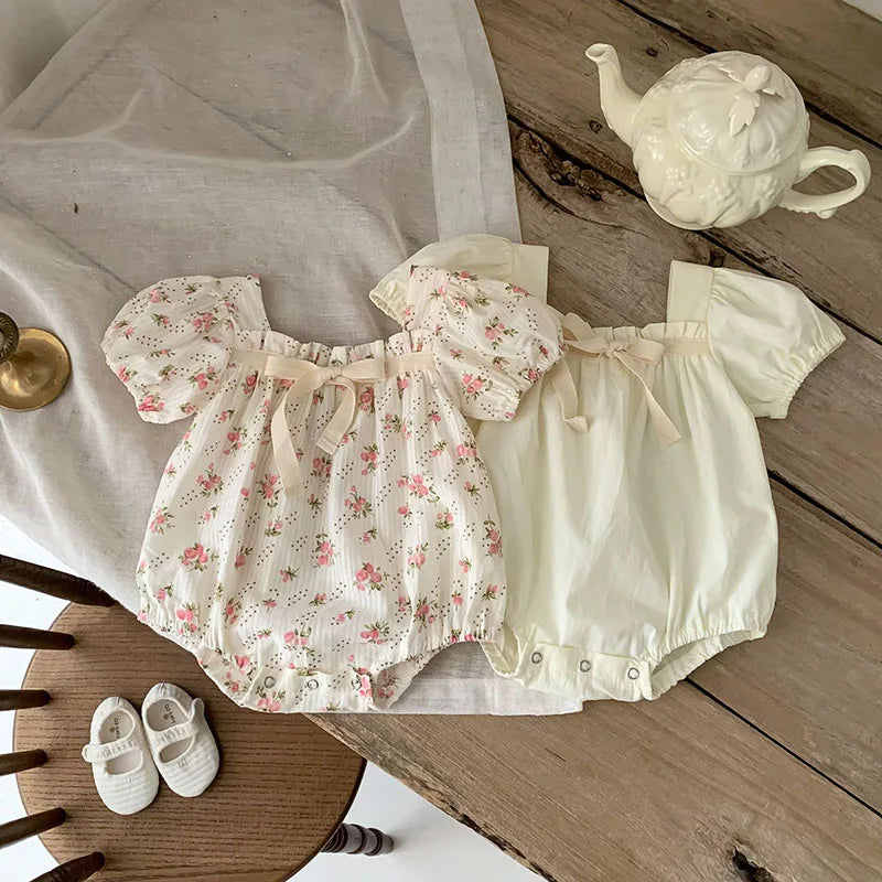 Cute Floral Baby Girl Bodysuit – Summer One-Piece Infant Clothing