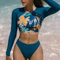 Sexy Women’s Long Sleeve Bikini Set – 2025 Surf Swimwear