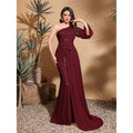 Shine with confidence in this glamorous one-shoulder evening dress