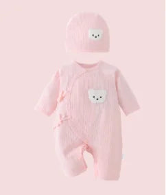 Cute Bear Baby Romper with Hat – Soft Cotton Jumpsuit for Newborns