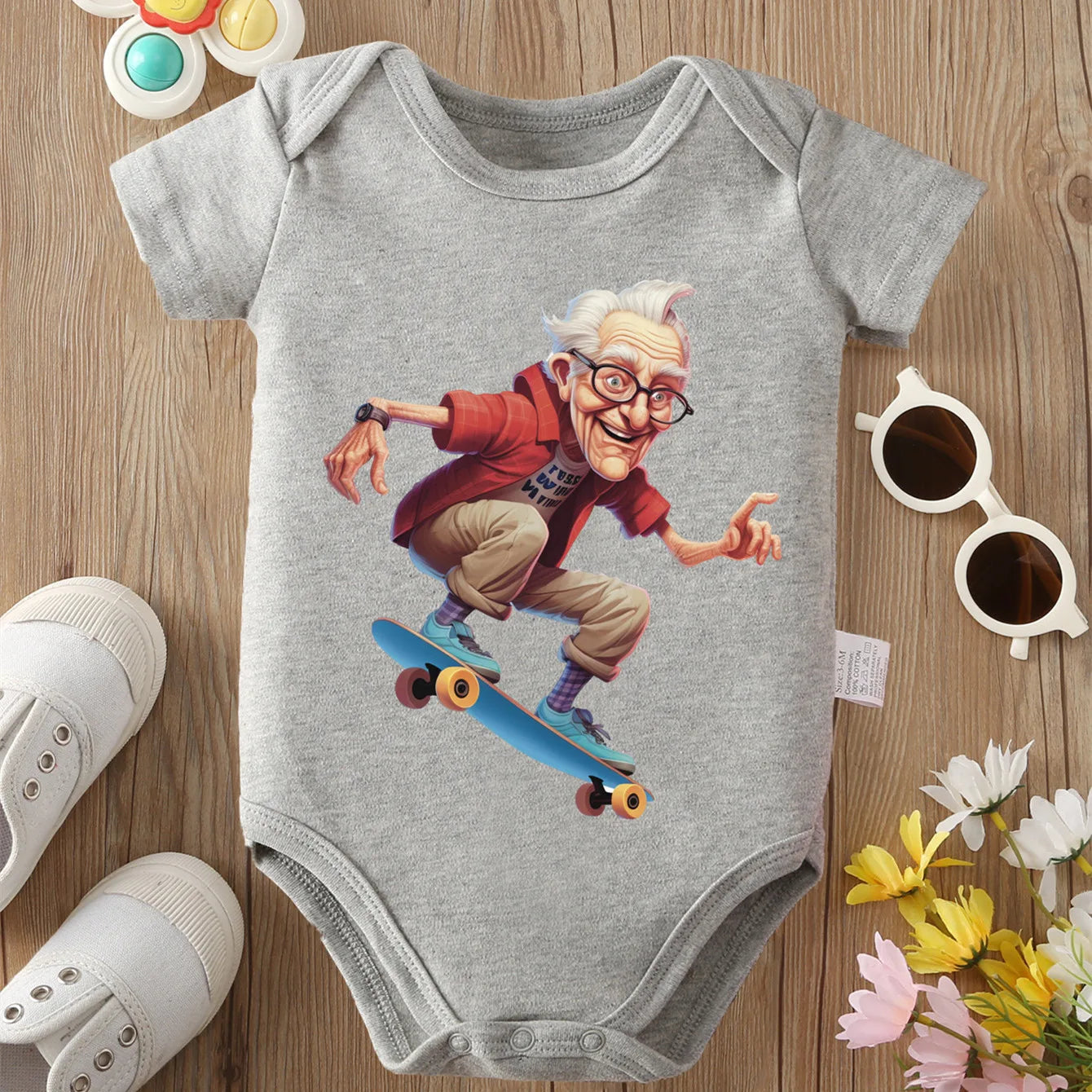 Grandpa Is An Old Naughty Boy” Baby Onesie – 100% Cotton Newborn Bodysuit