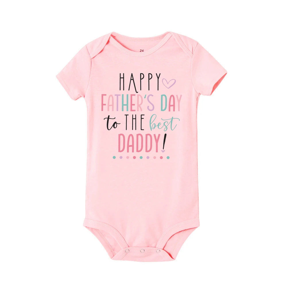 Happy Father’s Day Baby Romper – “Best Daddy” Printed Newborn Bodysuit for Boys & Girls