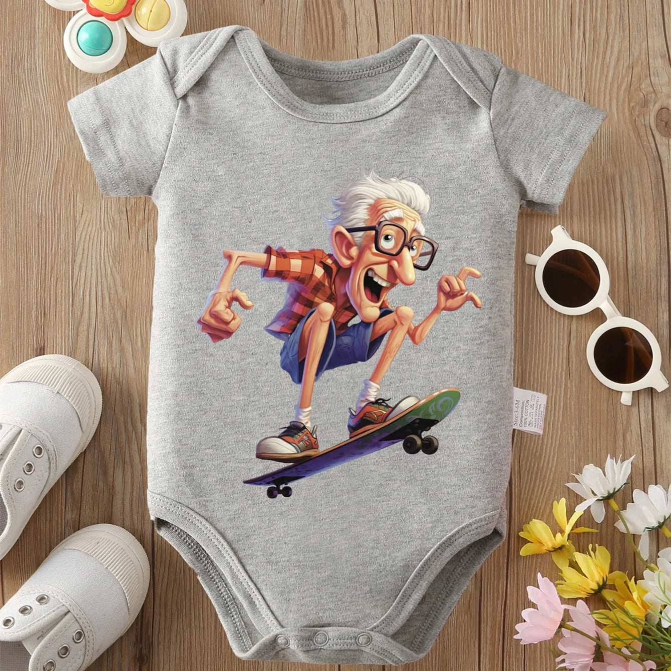Grandpa Is An Old Naughty Boy” Baby Onesie – 100% Cotton Newborn Bodysuit