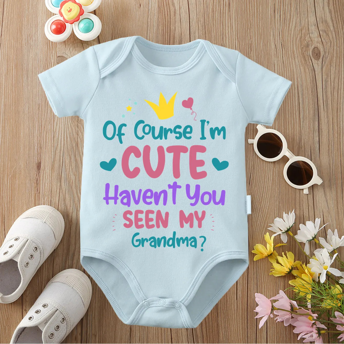 Born Because of Love” Baby Romper – 100% Cotton Newborn Bodysuit for 0–12 Months