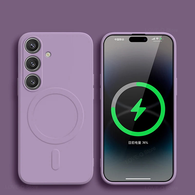 Luxury Magnetic Silicone Case for Samsung Galaxy S25 / S26 Ultra