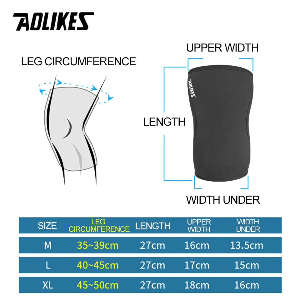 AOLIKES 7MM Neoprene Knee Pads – Compression Support for Weightlifting & CrossFit