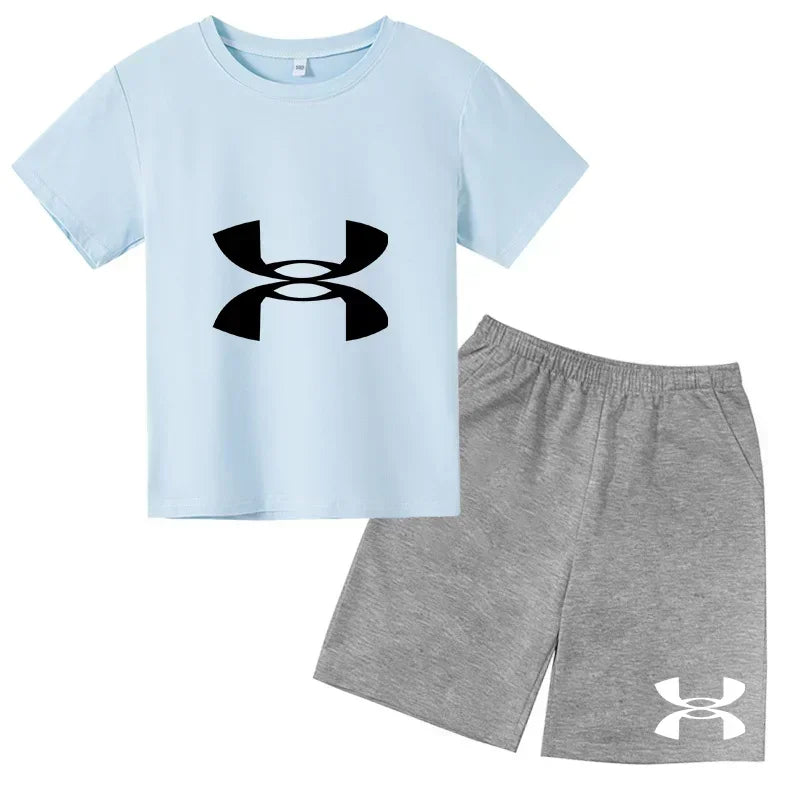 2026 Kids Sports Outfit – Breathable T-Shirt & Shorts Set for Boys