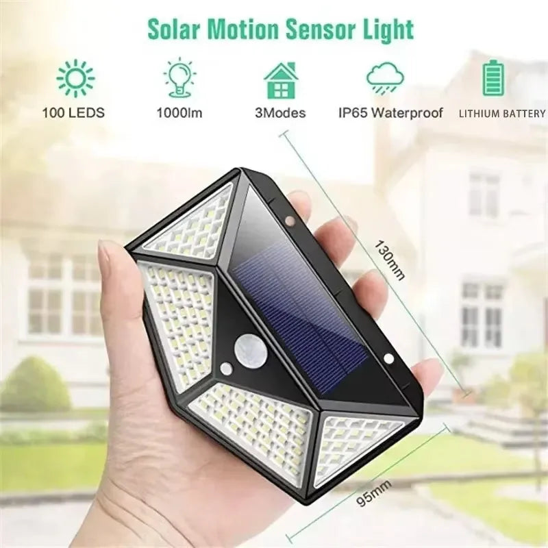 Modern solar LED light with motion sensor, waterproof design, and easy outdoor use