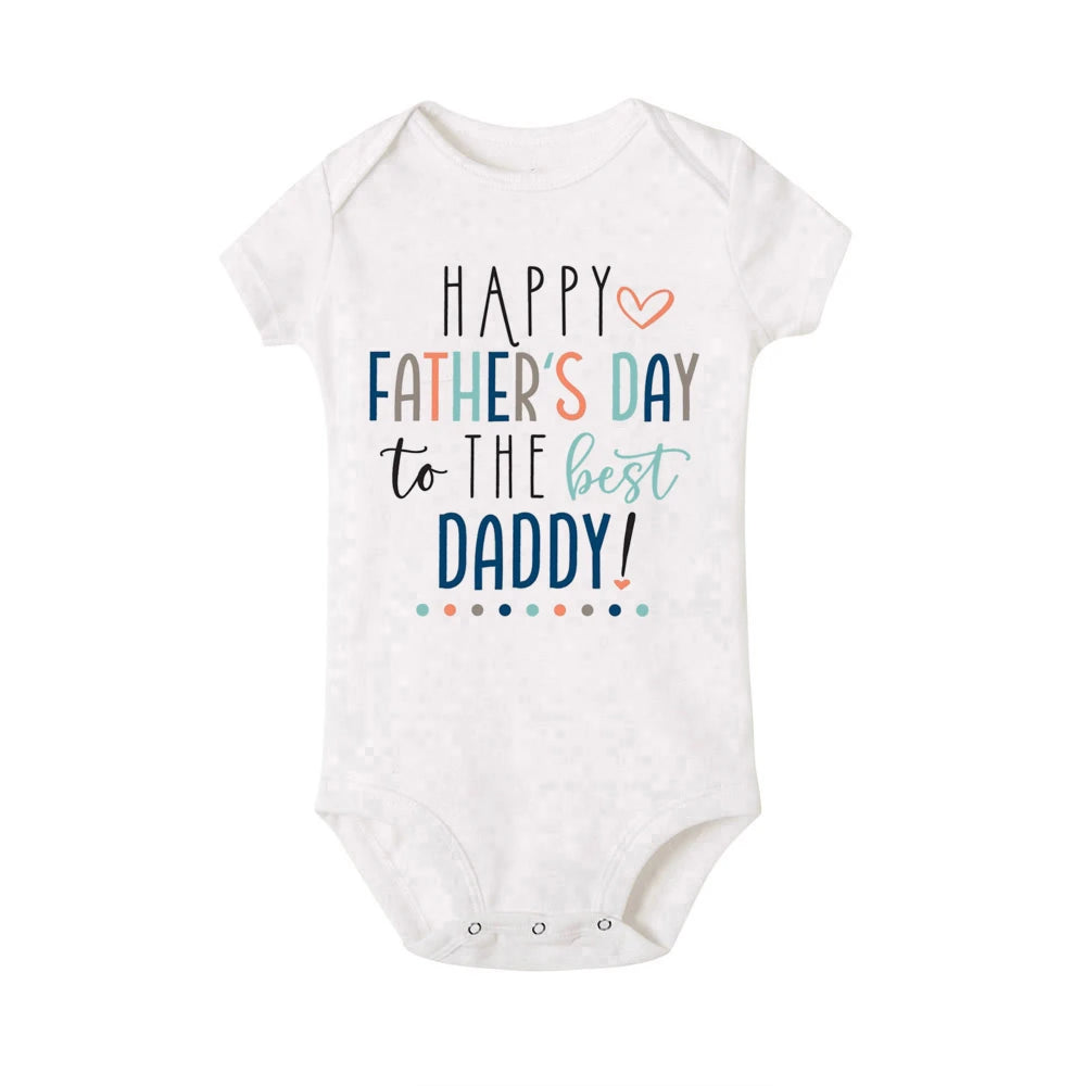 Happy Father’s Day Baby Romper – “Best Daddy” Printed Newborn Bodysuit for Boys & Girls