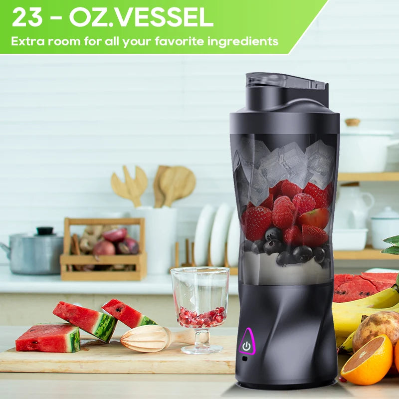 Portable Premium Juicer Blender – 700ML USB Rechargeable Smoothie Cup, Elegant Modern Design, Perfect for Fresh Juice, Shakes & Smoothies Anytime, Anywhere.