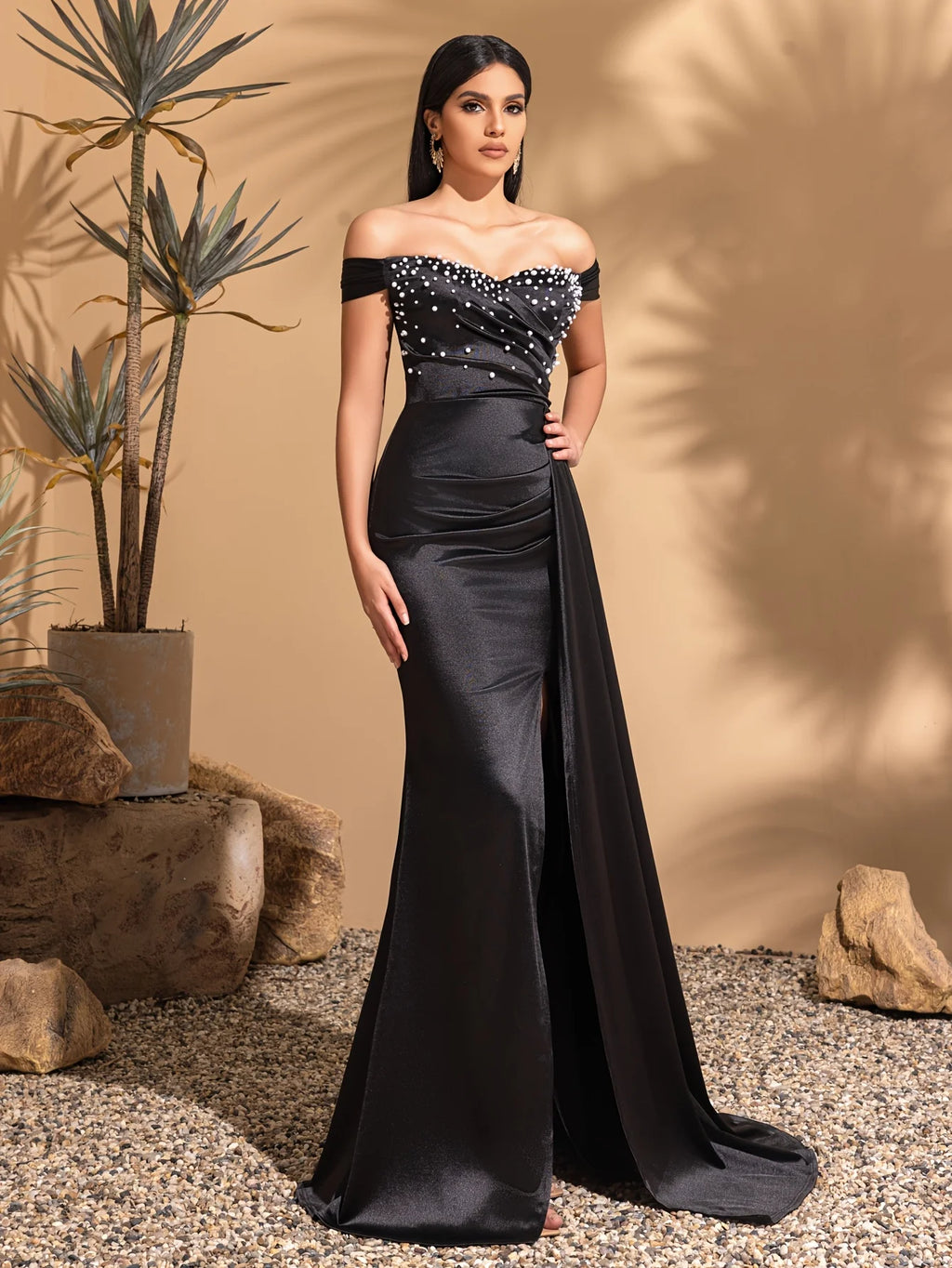 Elevate your evening elegance with this sophisticated one-shoulder satin dress