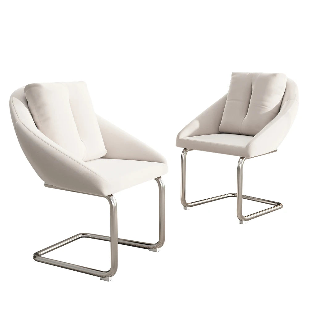 Velvet Dining Chairs Set of 2 with Cushioned Seats, Luxury Accent Chairs with Arched Legs for Living Room & Bedroom