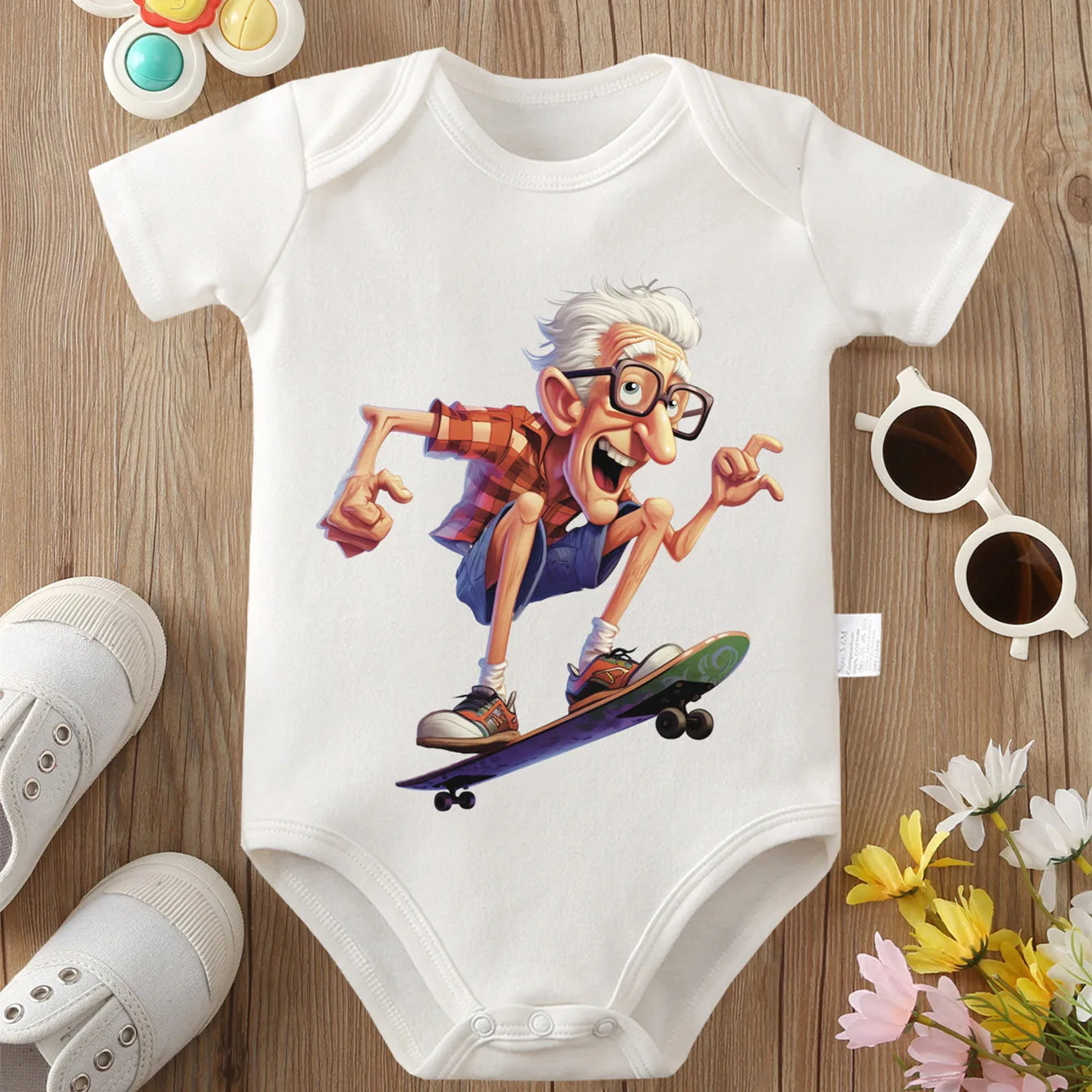 Grandpa Is An Old Naughty Boy” Baby Onesie – 100% Cotton Newborn Bodysuit