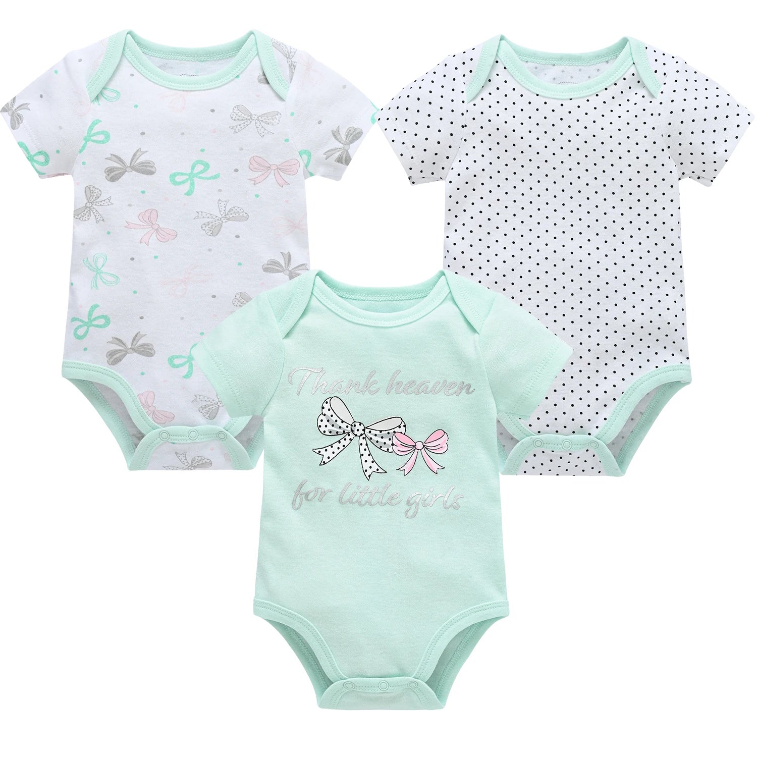 3/6PCS Baby Bodysuit Set – Soft Cotton Short Sleeve Clothes for Newborn Boys & Girls (0–12 Months)